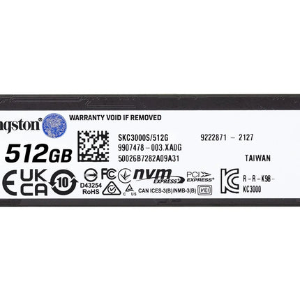 Kingston KC3000 SSD 512 GB M.2 2280 PCI Express 4.0 NVMe intern NEU & OVP