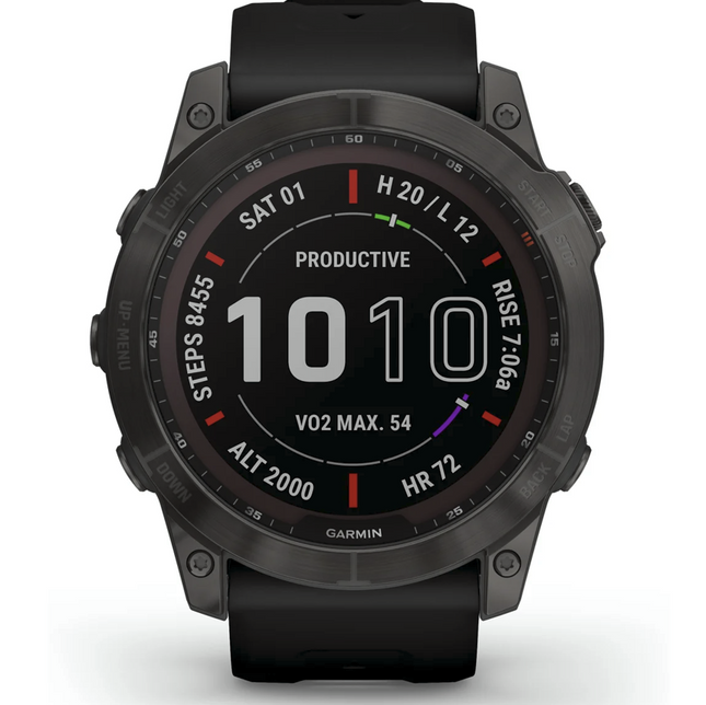 Garmin fēnix 7X Sapphire Solar GPS-Uhr - Schwarz/Schiefergrau