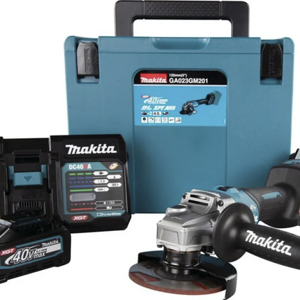 Makita GA023GM2011 Akku-Winkelschleifer - Blau/Schwarz, 40V
