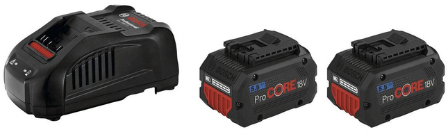 Bosch Ersatzakku GBA 18V 5,5 Ah ProCore 18V Professional 2er Set inkl. Ladegerät