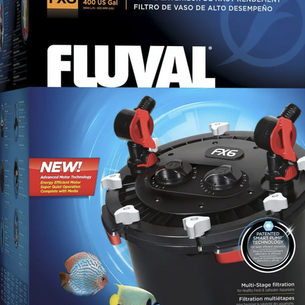 Fluval FX6 Außenfilter für Aquarien bis 1500 L, 3500 l/h, 52,5 x 40 x 38 cm