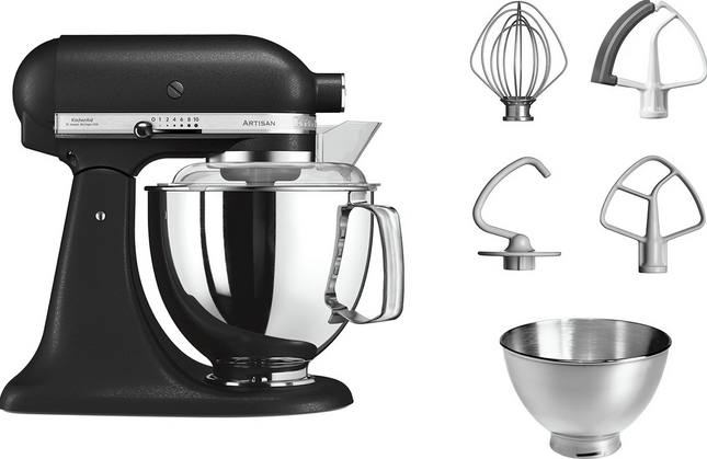 KitchenAid 5KSM175PSEBK 4,8L Küchenmaschine, 300W - Gusseisen Schwarz