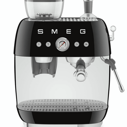 SMEG Espressomaschine mit integrierter Kaffeemühle Siebträger EGF03 schwarz