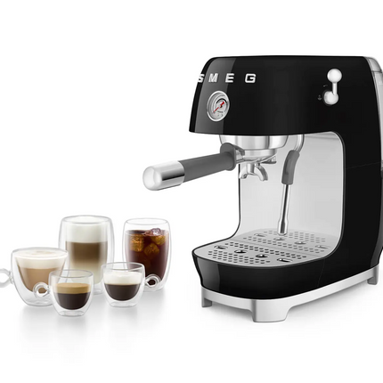SMEG ECF03BLEU Premium Siebträgermaschine schwarz Siebträgergerät