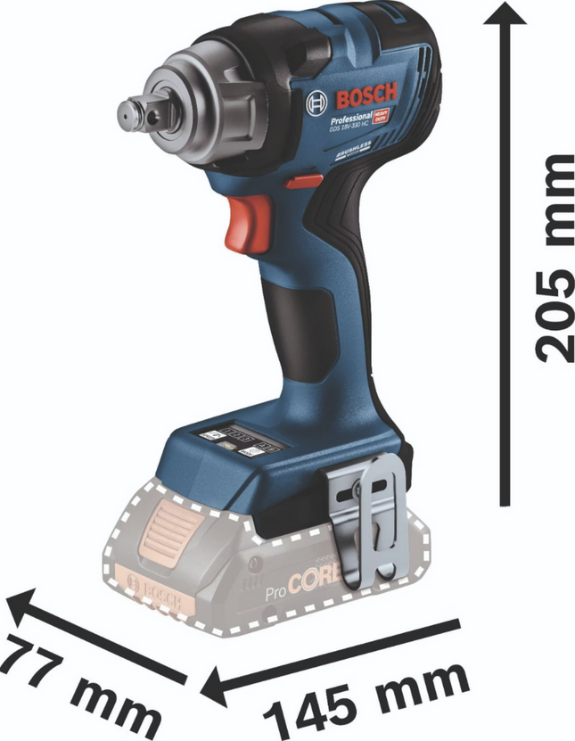 Bosch Professional GDS 18V-330 HC solo 06019L5000 Akku-Drehschlagschrauber