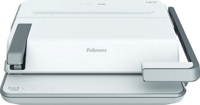 Mechanische Hebelbindemaschine weiß Multifunktion 5603101 LYRA 3-in-1 Fellowes