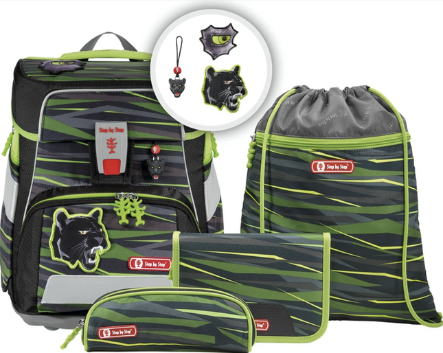 Step by Step Schulranzen Schultasche Set SPACE Wild Cat Chiko 5-tlg Jungen