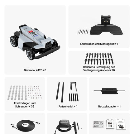 Mähroboter SEGWAY Navimow X420, 43cm/2000m² mit APP, GPS-RTK Technologie, inkl.