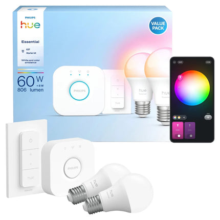 Philips Hue Leuchtmittel E27 Glühlampenform 6.500 K 806 lm 8 W Set NEU & OVP